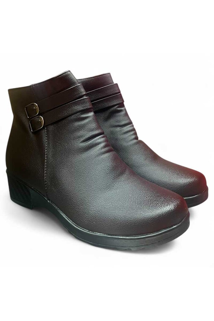 BOTA MUJER DOS HEBILLAS LD Marron