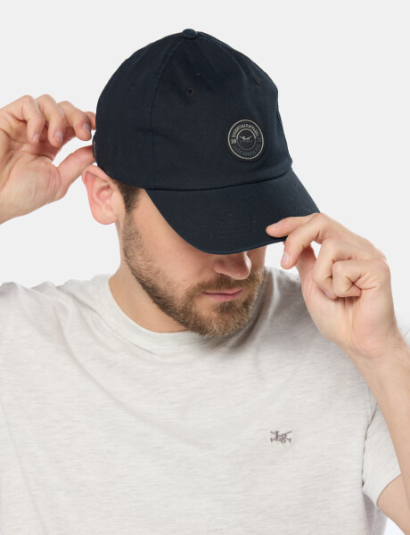 GORRO VISER DE LONA CON PARCHE DE GOMA Negro