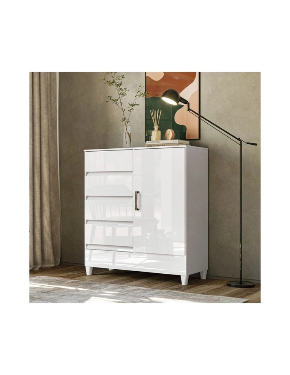 Comoda 1 puerta 4 cajones Blanco Linea FIT 3935 