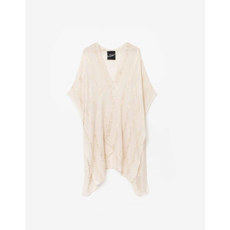 Kimono Con Lurex Blanco Crudo