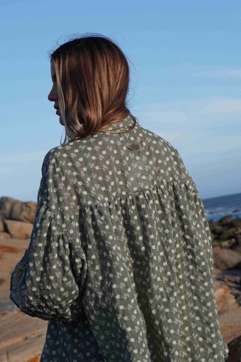 Camisa Gaia Verde Broderie