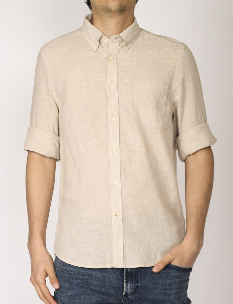 011665 CAMISA DE LINO HARRINGTON LABEL Beige