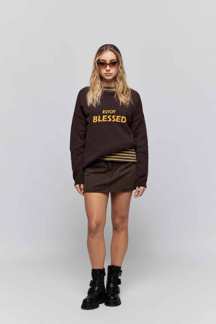 SWEATER BLESSED Chocolate