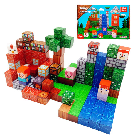 Juego Bloques Magnéticos 150p Cubo Novedad Minecii Juego Bloques Magnéticos 150p Cubo Novedad Minecii