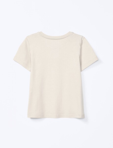 CAMISETA INFANTIL CON ESTAMPA BEIGE