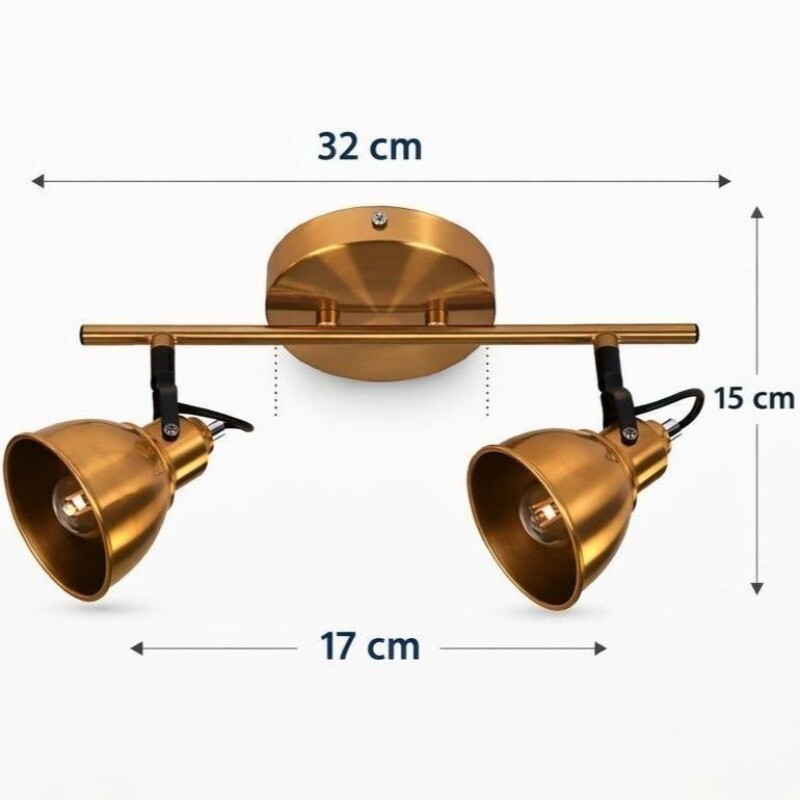 APLIQUE 2 LUCES "ARIEL" COBRE E14 40W APLIQUE 2 LUCES "ARIEL" COBRE E14 40W