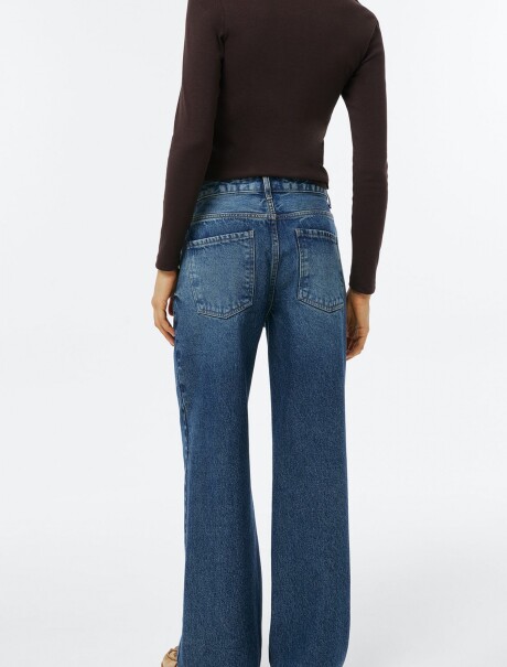 PANTALÓN WIDE LEG CINTURA MEDIA AZUL