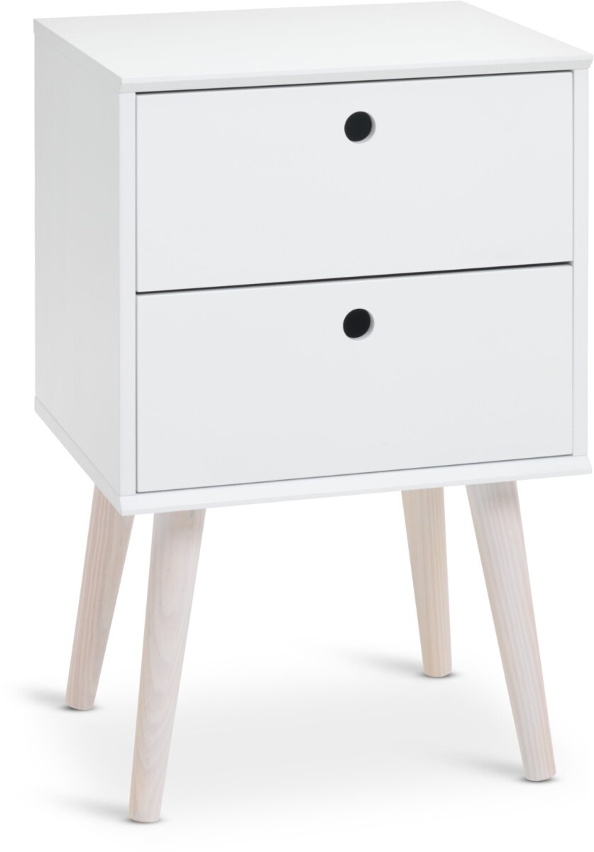 Mesa de luz OPLEV 2 cajones blanco/pino 