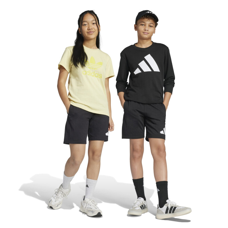 Short Adidas de Niños - JE1391 Negro-blanco