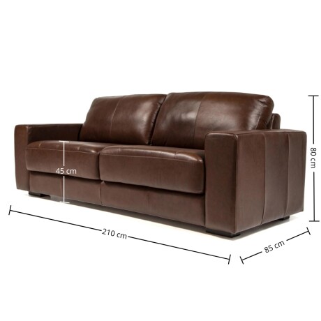Sofá Colorado - Cuero Básico - 3 Cuerpos New Brown