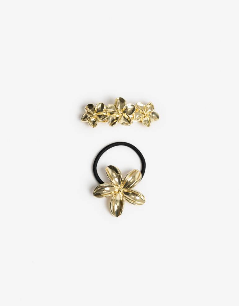 Accesorios Pelo Set Varios Pony Cuff Metálica. - Dorado