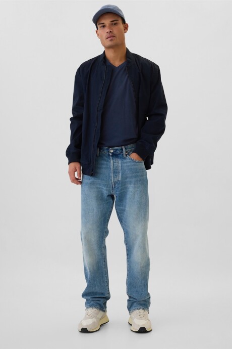 Remera Cuello V Mini Logo Gap Hombre Tapestry Navy