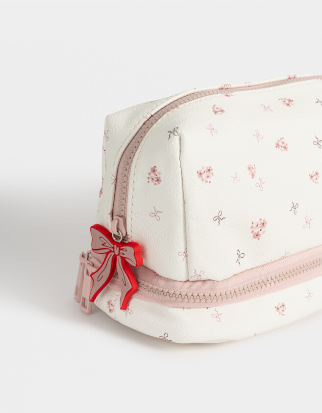 Porta Cosméticos Portacosméticos Cuerina - Estampado Flores