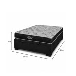 SOMMIER - PLATINO 2 PLAZAS 100% ESPUMA CON BOX BAÚL