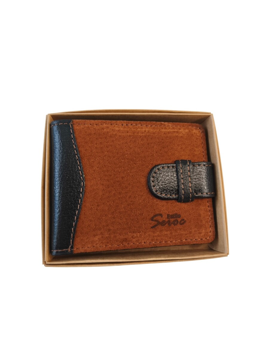 Billetera de cuero - Oxido c/Negro 