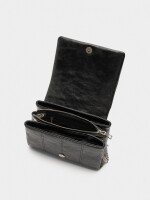 Bolso De Hombro Acolchado Con Solapa negro
