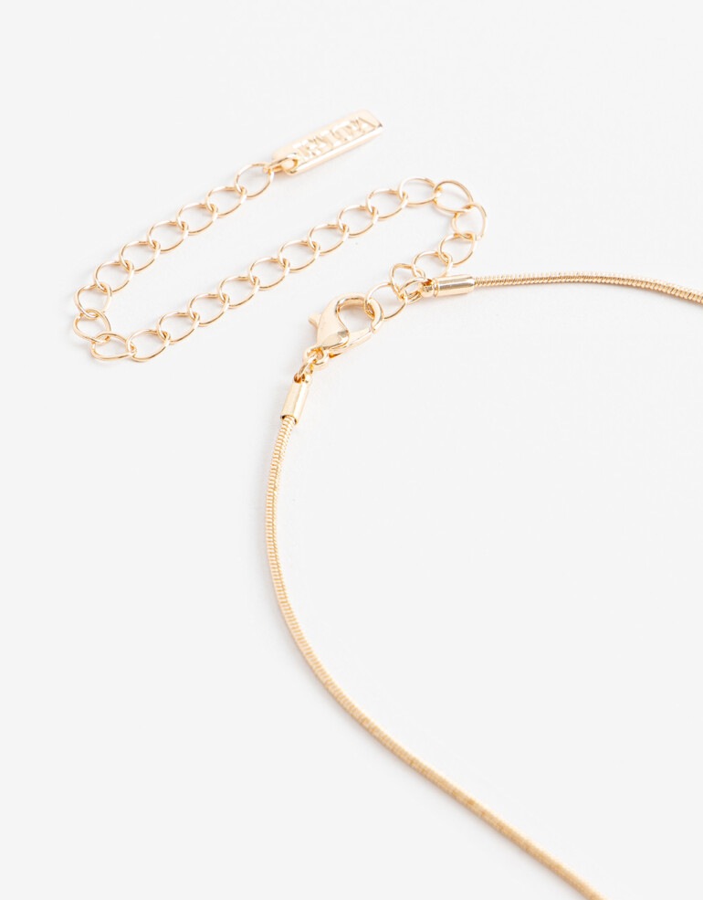 Cadena Corta con Dije Metal Collar Con Dije Rosa Metal - Dorado