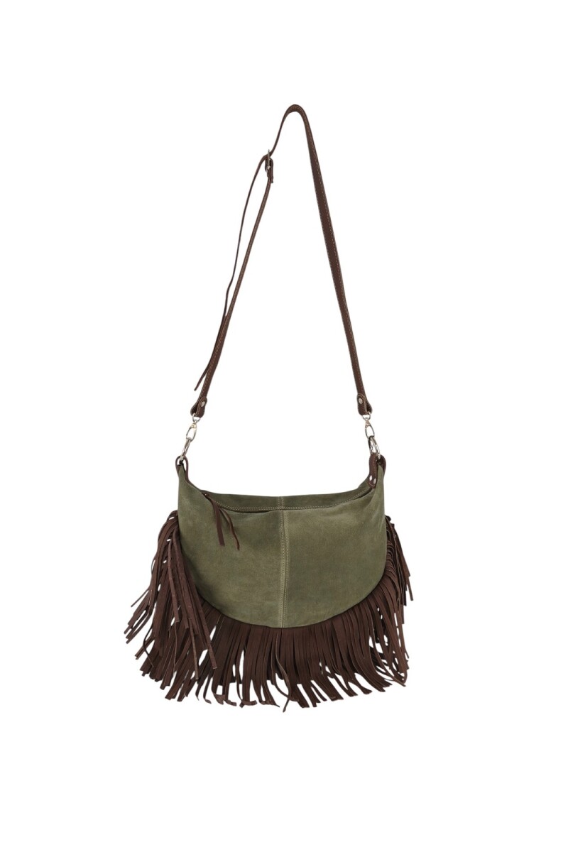 Morral con flecos verde