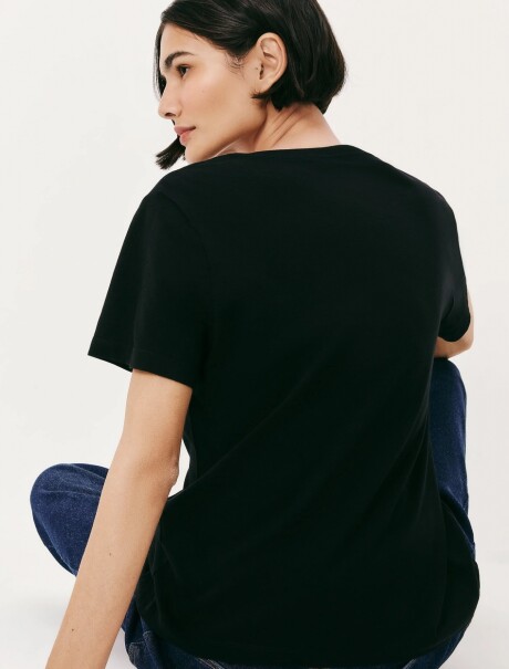 CAMISETA BÁSICA MANGA CORTA NEGRO