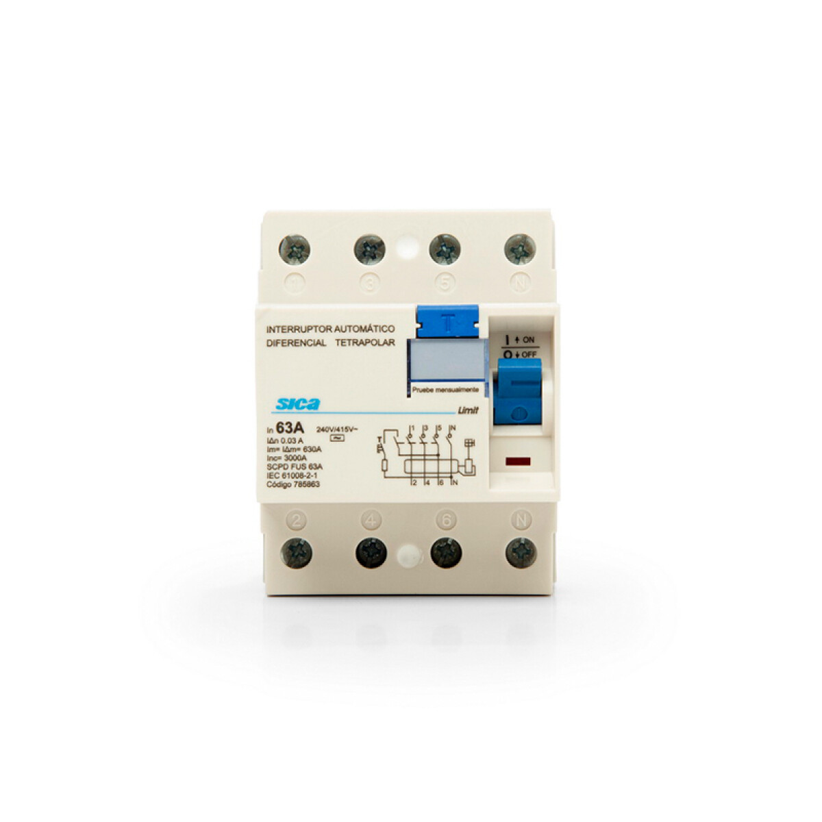 Llave diferencial din 4P 63A 30mA - SK2563 