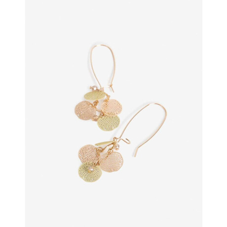 Aretes Colgantes Con Racimo De Hojas Dorado