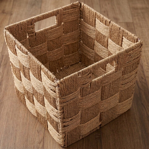 Cesto cubo ratán cuadrillé Cesto cubo ratán cuadrillé