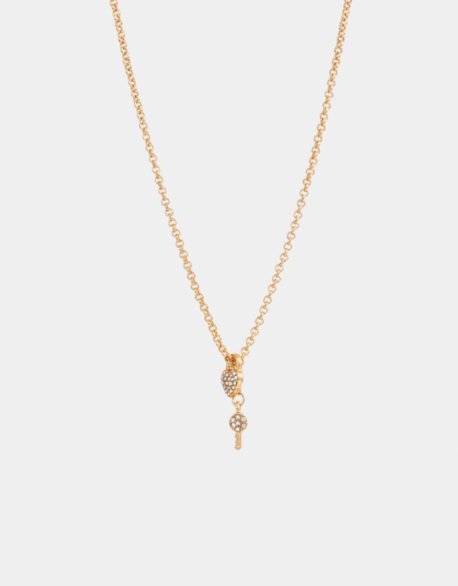 Cadena Corta Con Dije Bañada En Oro - Dorado 