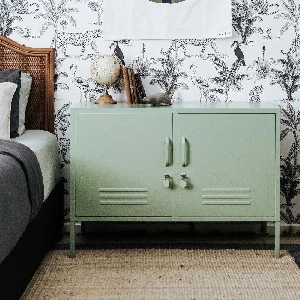 RACK PARA TV 2P METAL VERDE OLIVIA