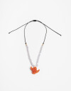 Collares Cortos Canutillos Collar Corto Beads Dije Cactus - Naranja Medio