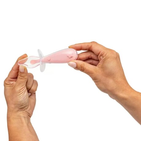 Cuchara silicona con protector rosa