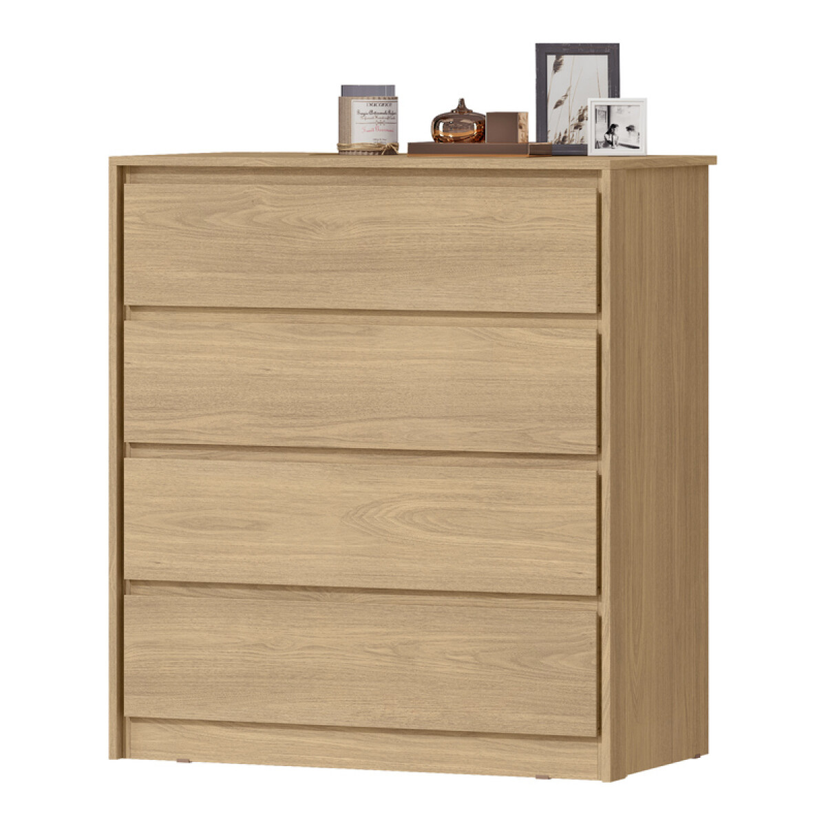 [ OUTLET ] Comoda Carla 4 Cajones Rieles Telescópicos Color Castaño 
