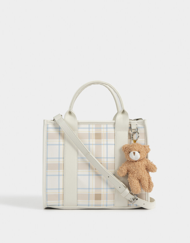 City Cartera City Con Charm - Estampado Escoces