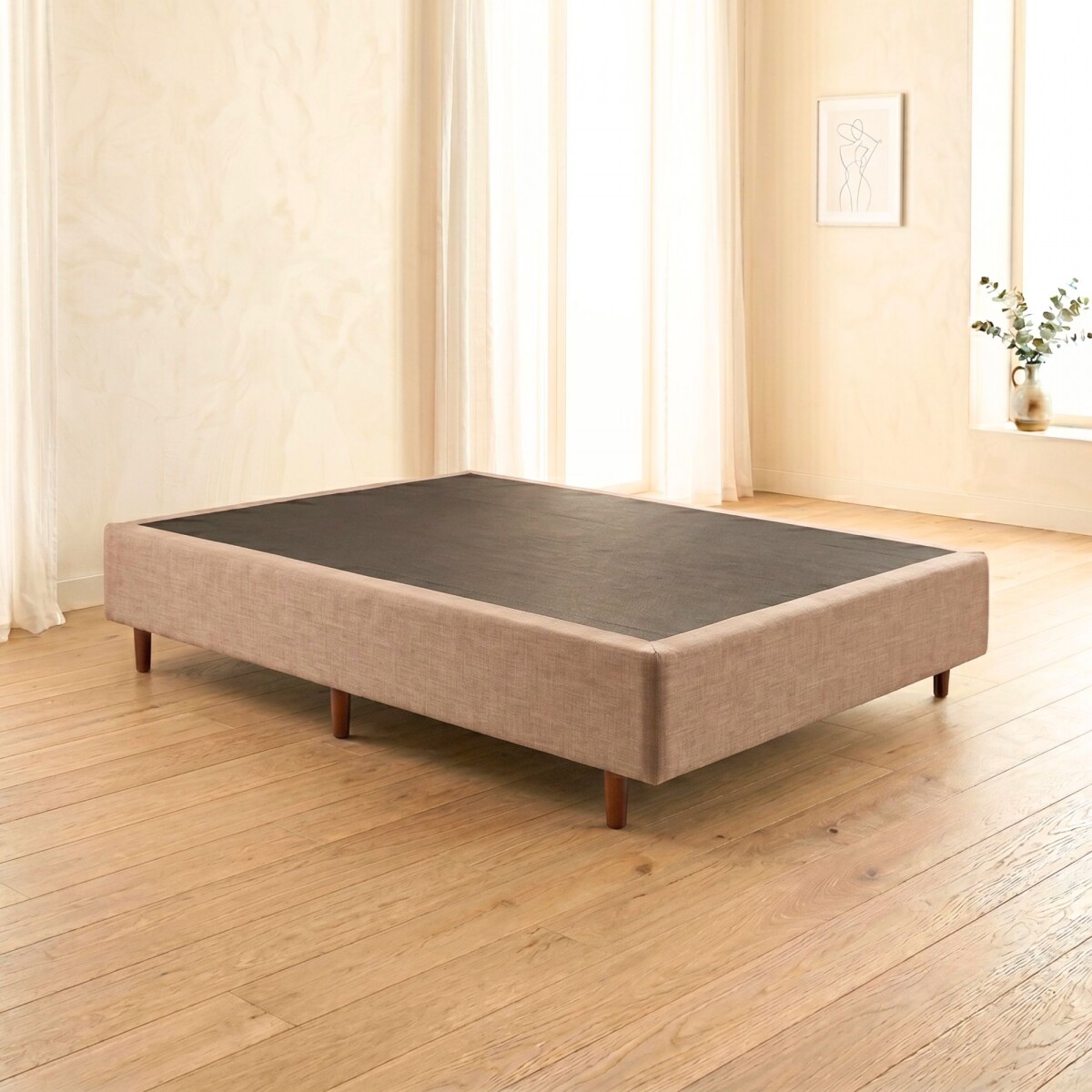 Base Sommier 1 Plaza 1/2 Media - Mannes - Beige 