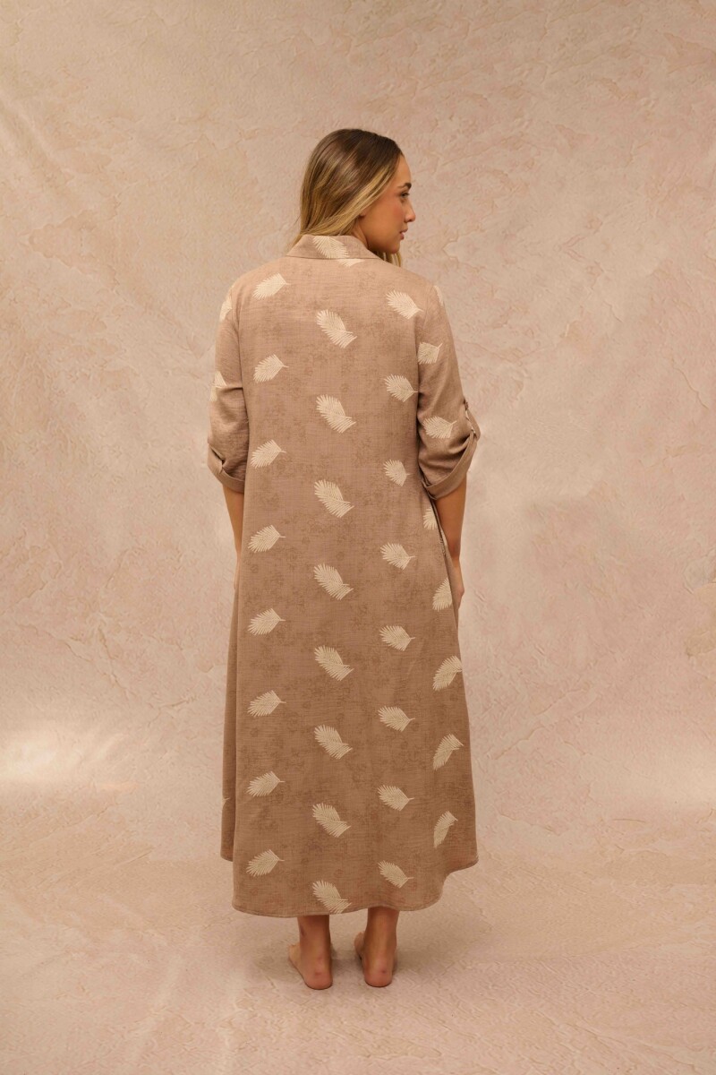VESTIDO MILDA ESTAMPADO BEIGE VESTIDO MILDA ESTAMPADO BEIGE