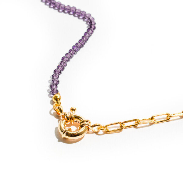 Collar bronce con violetas Collar bronce con violetas