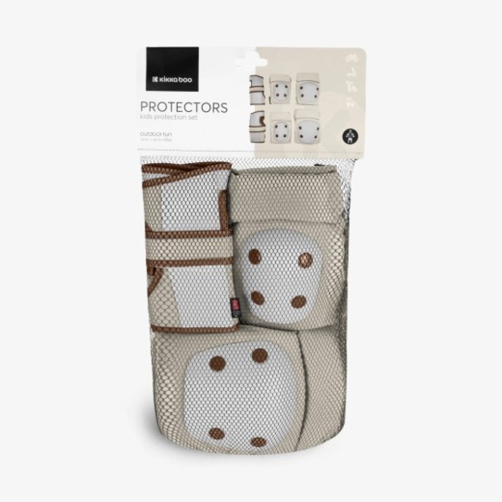 Set seguridad rodilleras, coderas y muñequeras KIKKABOO beige