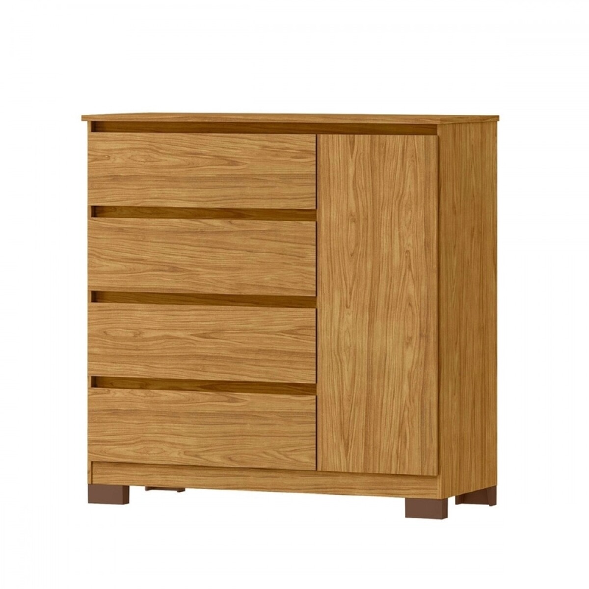 Comoda Cajonera Vega para Dormitorio 4 Cajones con Rieles Telescópicos y 1 Puerta - Marrocos 