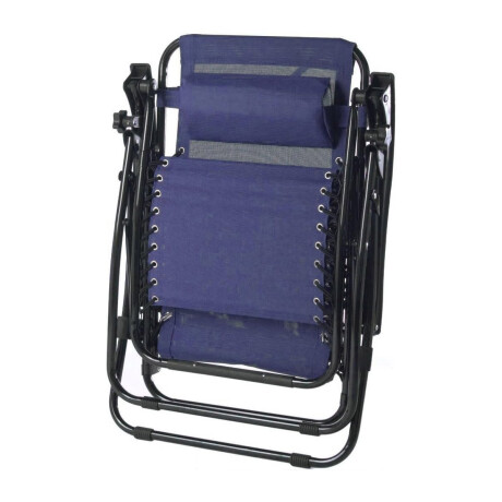Juego De Jardin Silla Reposera Plegable X2 + Mesa Patio Azul