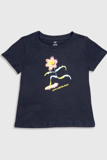 Remera Gráfico Manga Corta Niña Moonless Night
