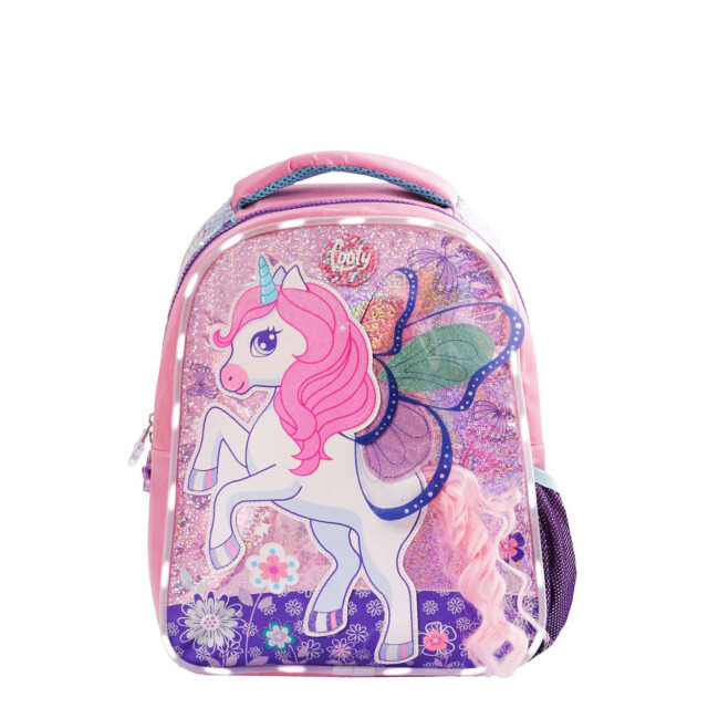 Mochila Footy Unicornio 13" con Luz Led Rosa - Violeta