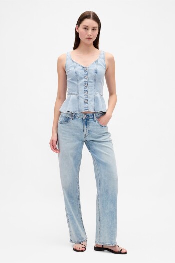 Jean 90S Loose Tiro Bajo Mujer Light Indigo 1