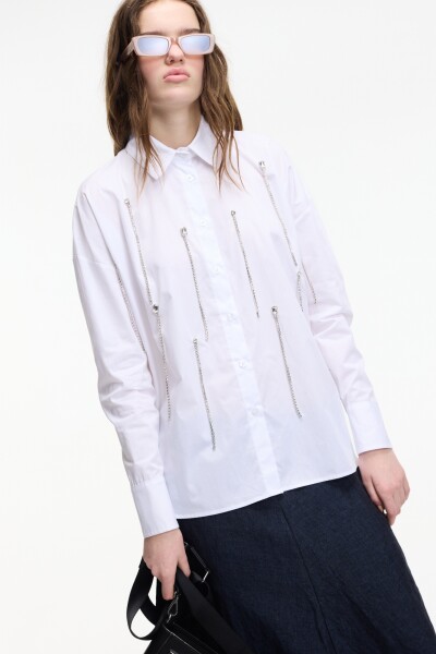 CAMISA APLIQUES Blanco