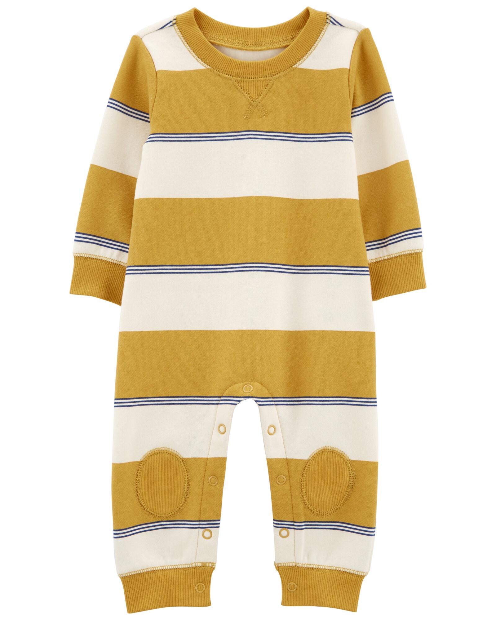 Mameluco de algodón con felpa con rodilleras Sin color