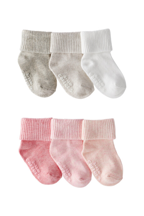 Pack seis pares de medias de algodón, con puños Sin color