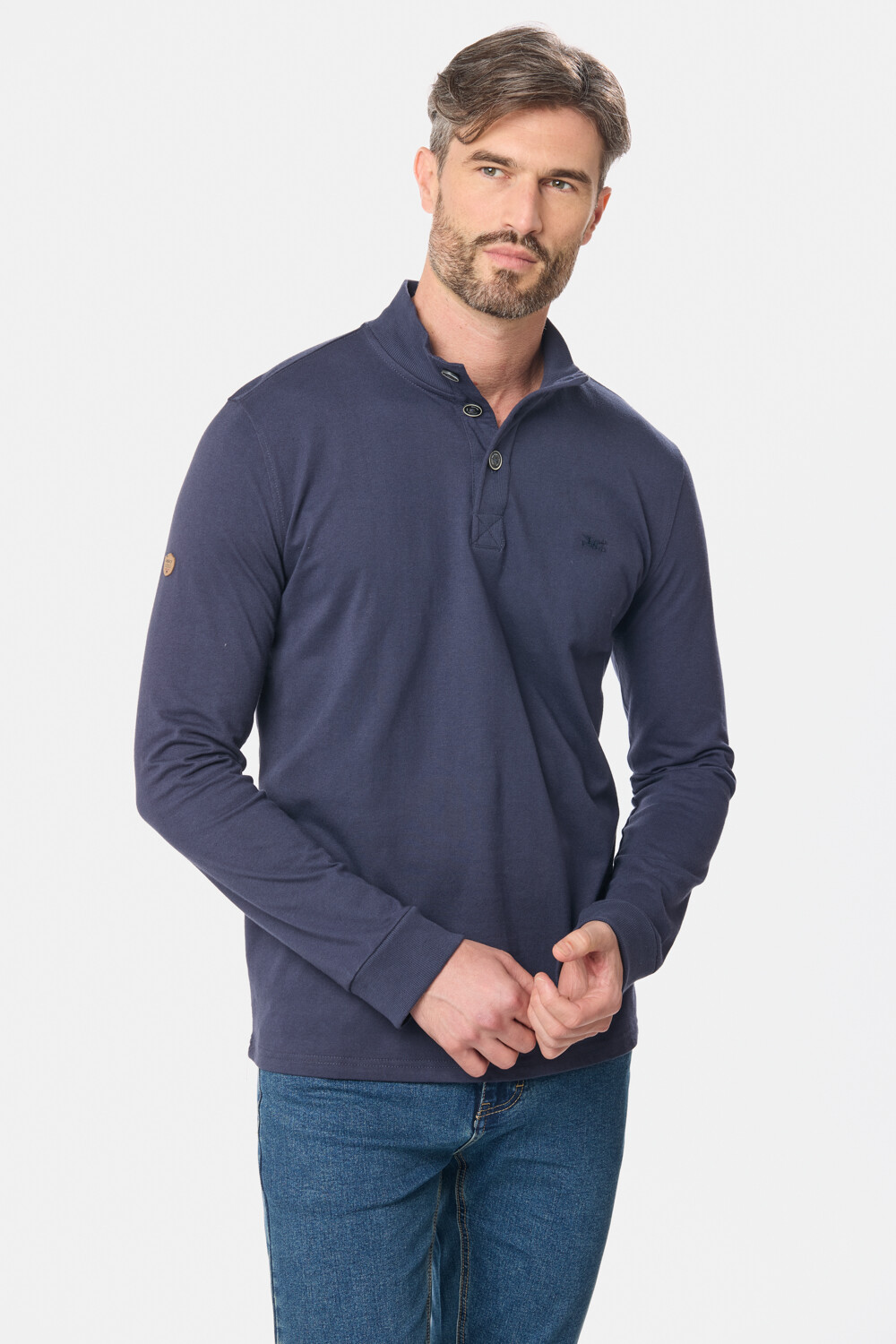 REMERA CON BOTONES Azul