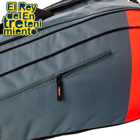 Bolso Raquetero Wilson Team Profesional P/ 6 Raquetas Gris-Rojo
