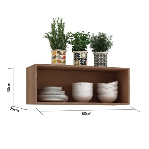 Mueble Aereo de 2 puertas s/estante interior natural 80 x 29 x 30cm - Almendra Mueble Aereo de 2 puertas s/estante interior natural 80 x 29 x 30cm - Almendra