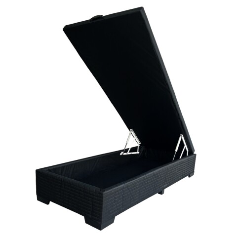 Base para Sommier Colchon Baul 1 Plaza - 78 x 188 x 35 cm - Estructura Madera Maciza - Negro Base para Sommier Colchon Baul 1 Plaza - 78 x 188 x 35 cm - Estructura Madera Maciza - Negro