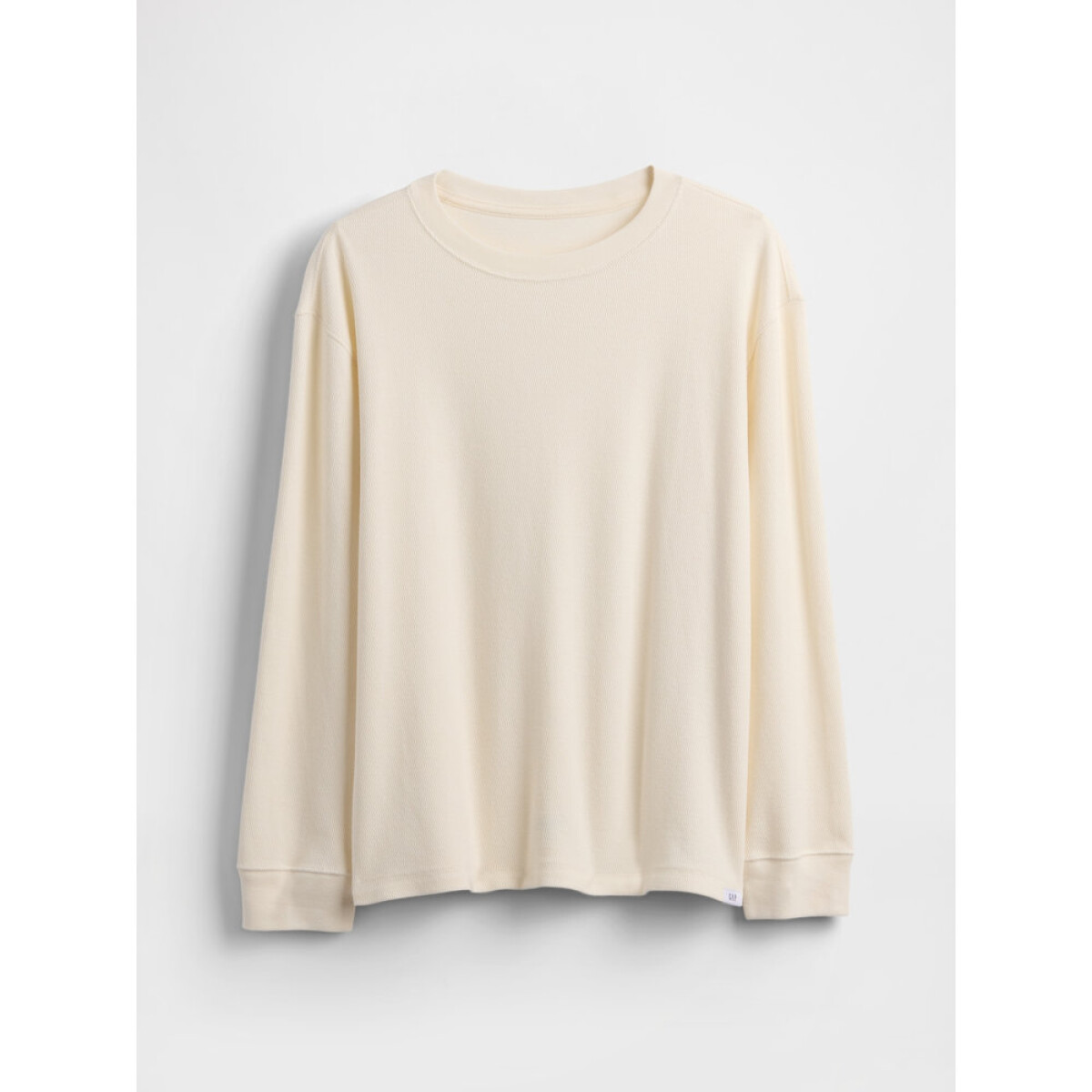LS WAFFLE TEE - IVORY FROST 