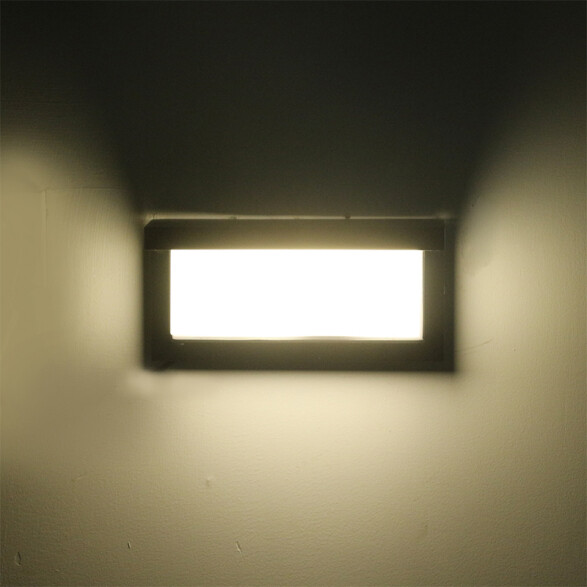 Lámpara de pared LED rectangular IP65 12W cálida IX4550